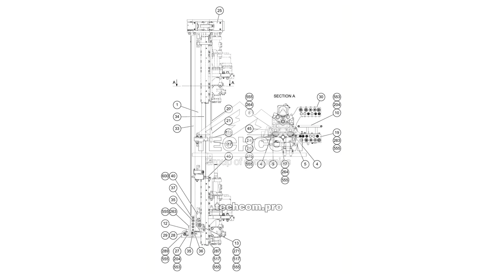 BG 006 170 53 aF NSS Feed assembly – Sandvik DL2720