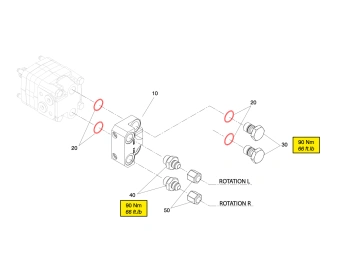 motor flange and rotation connections montabert hc55