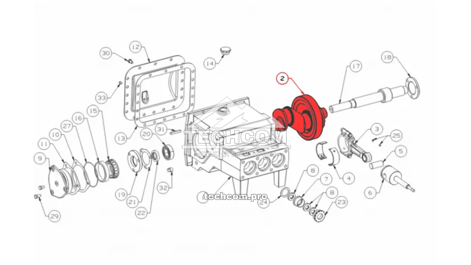Crankshaft for W1122BCD Mud Pump