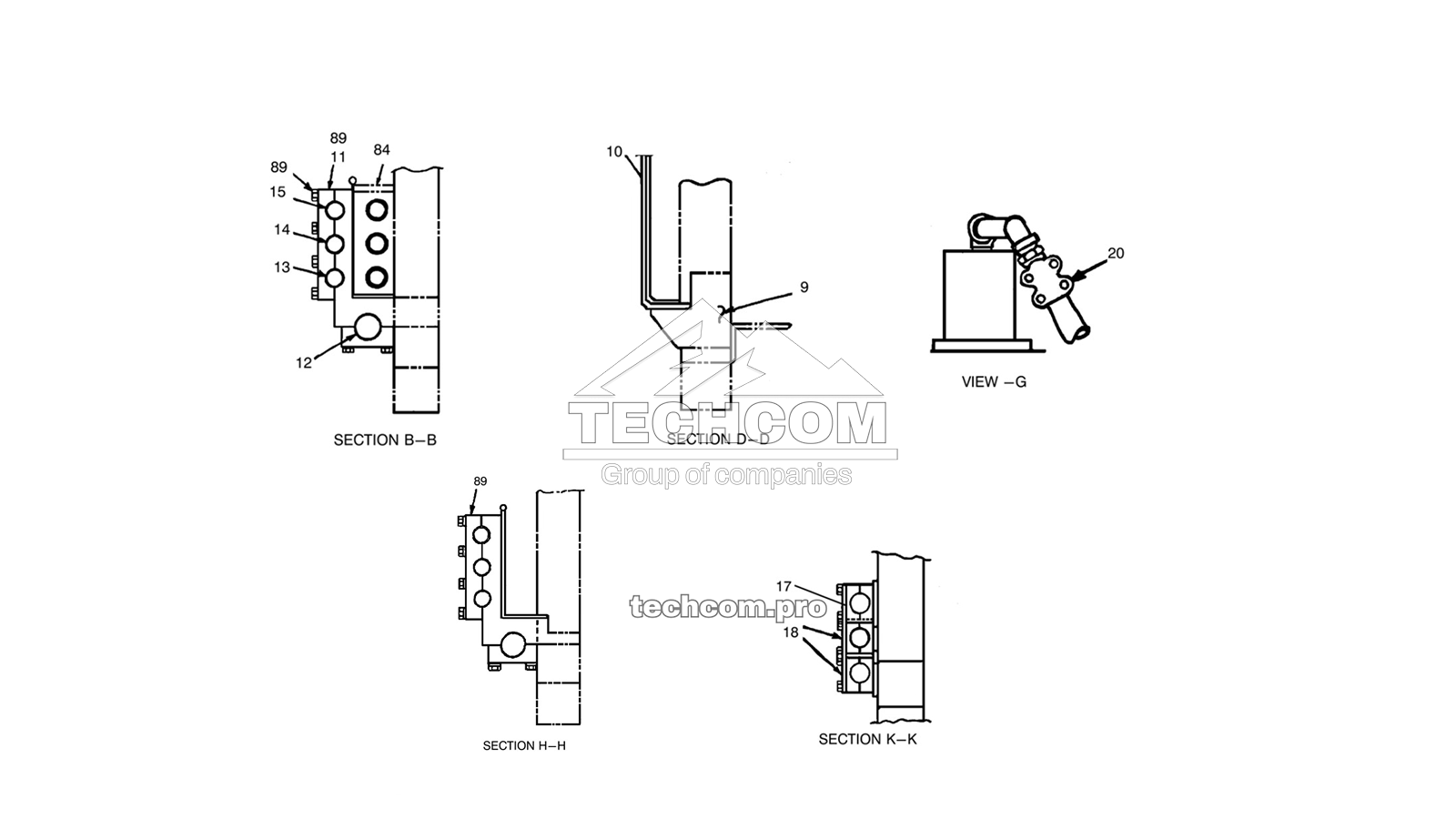 57518482 Трубопроводы, общий комплект башни DM45 (2657518482)