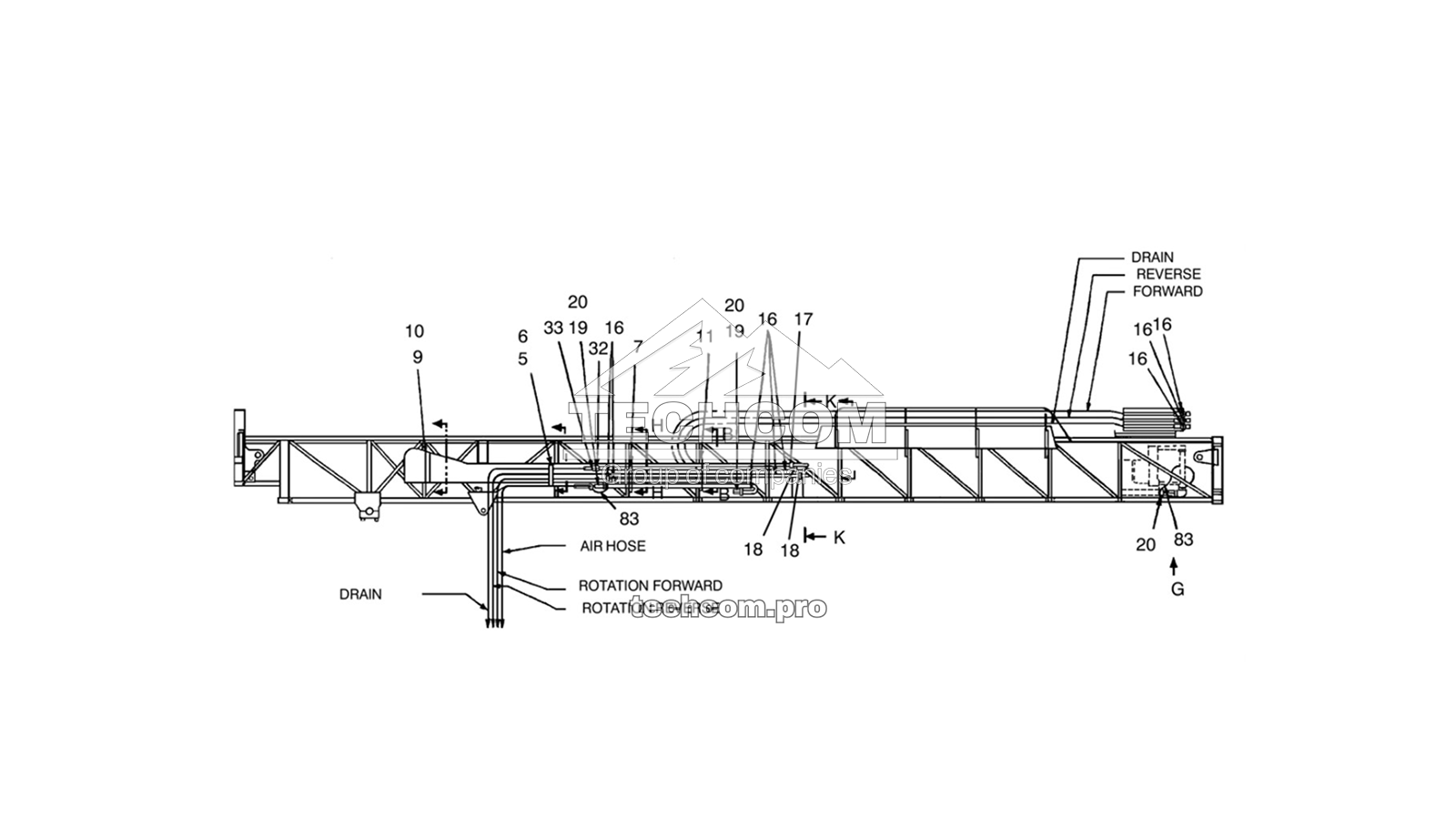 57518482 Трубопроводы, общий комплект башни DM45 (2657518482)