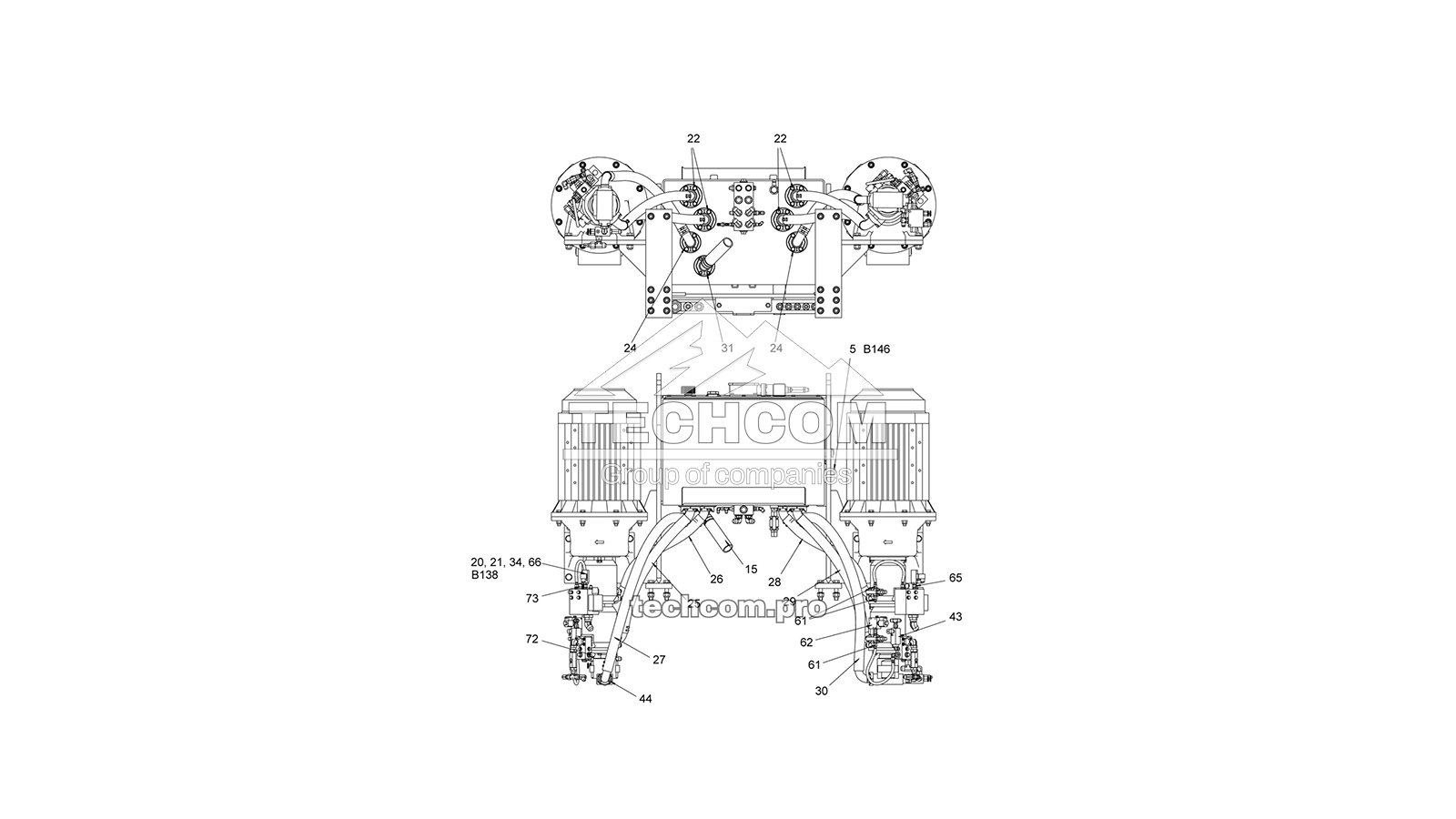 9106 2306 71 Power Unit Epiroc Boomer L2D (9106230671)