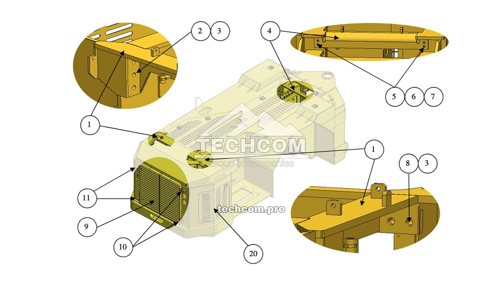 Power Frame Assembly for Aramine T1601C