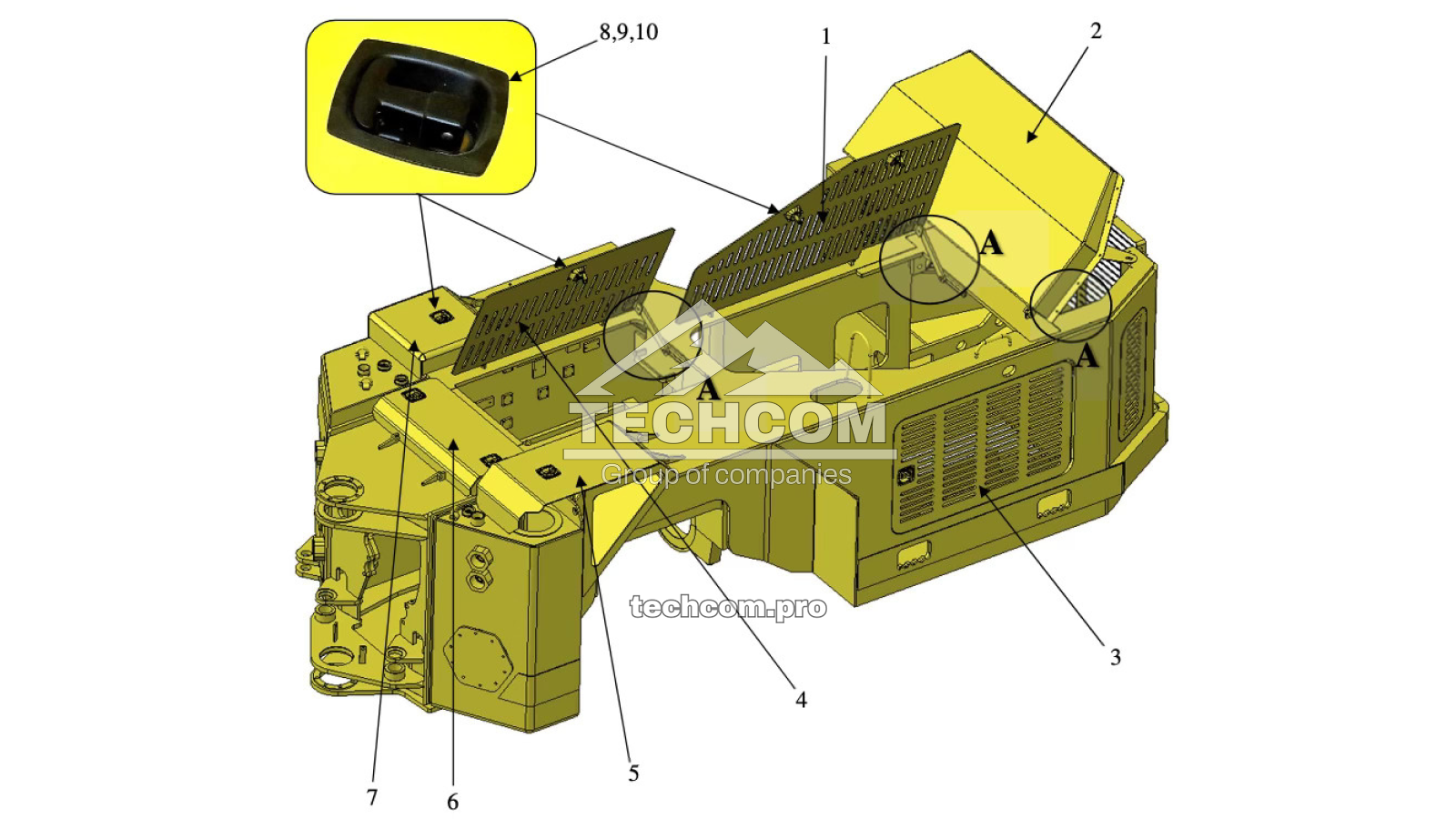 Крышки капота Aramine T1601C