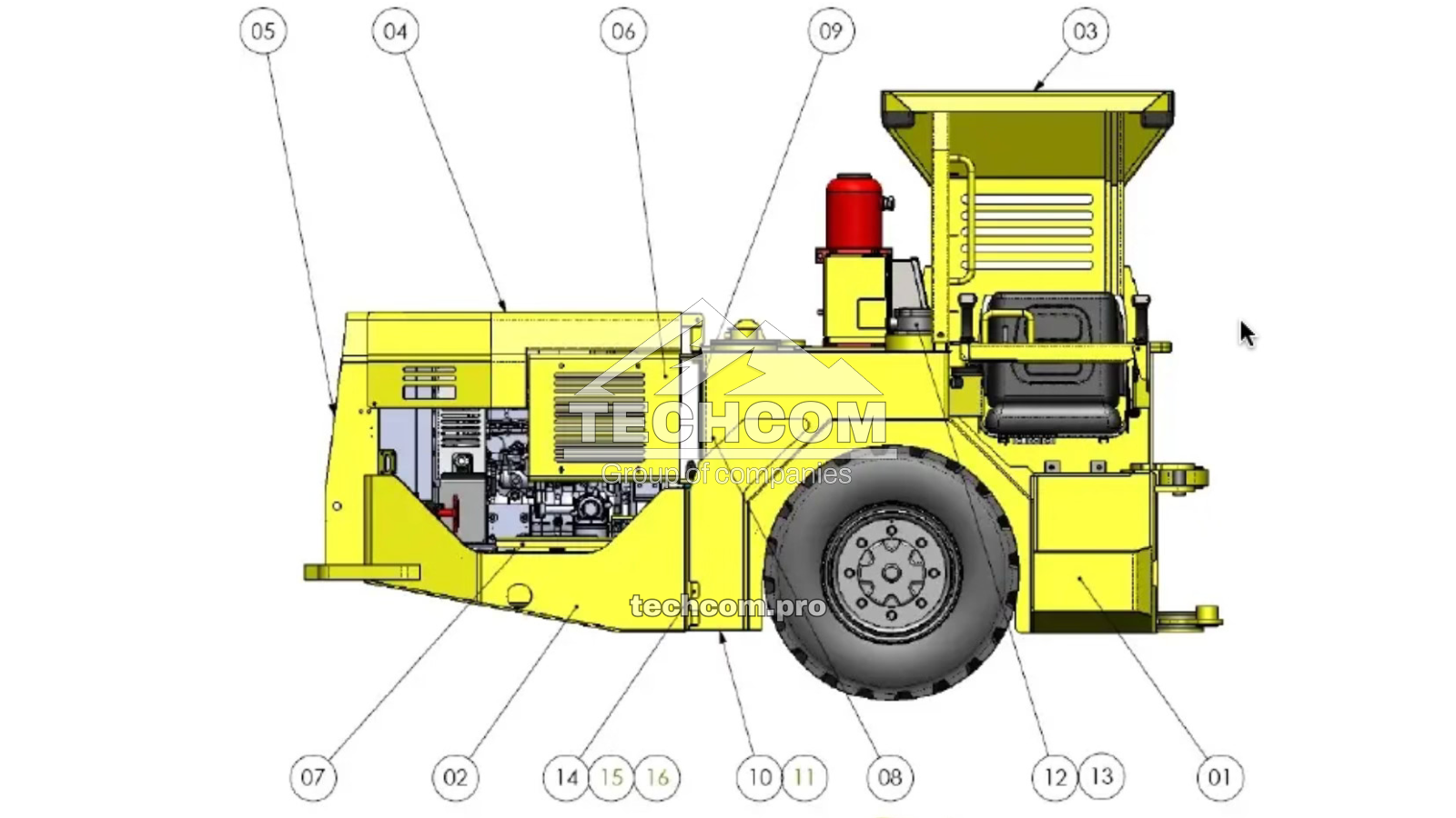 Aramine L130D Rear Frame Assembly