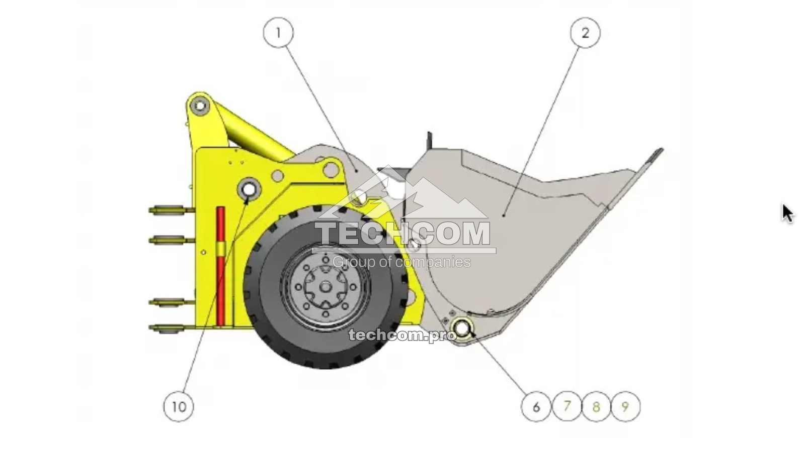 Aramine L130D Ensemble flèche et godet avant