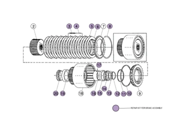sandvik toro th320 clutch coupling assembly and gearbox components