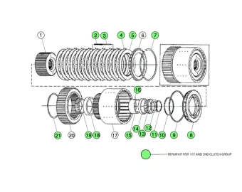 sandvik toro th320 clutch coupling unit and gearbox components