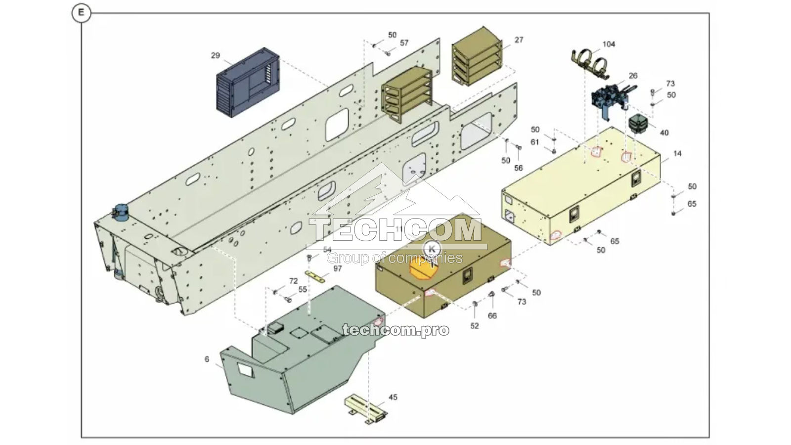 Chassis Assembly for Explorac 100 Epiroc