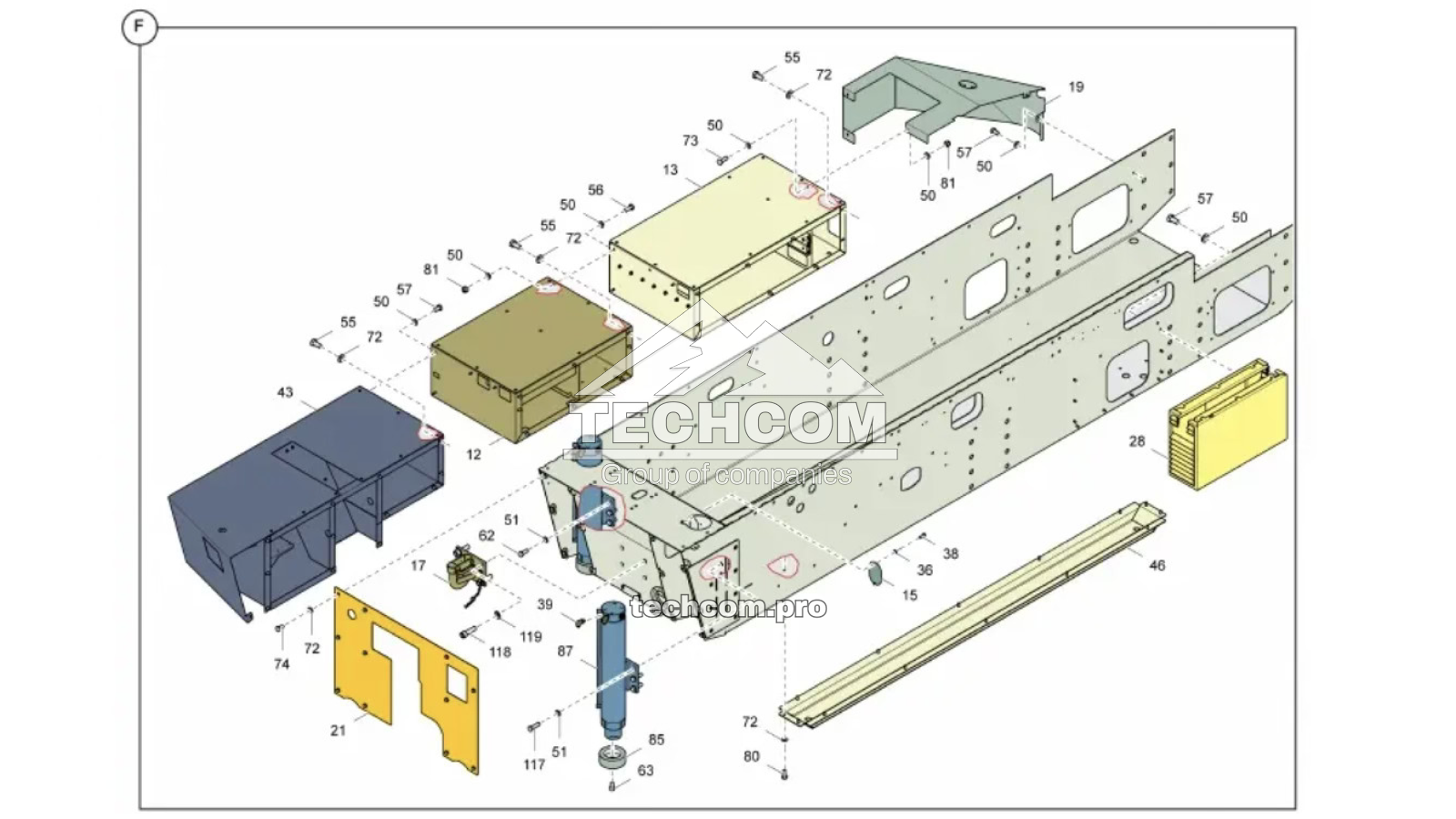 Chassis Assembly for Explorac 100 Epiroc