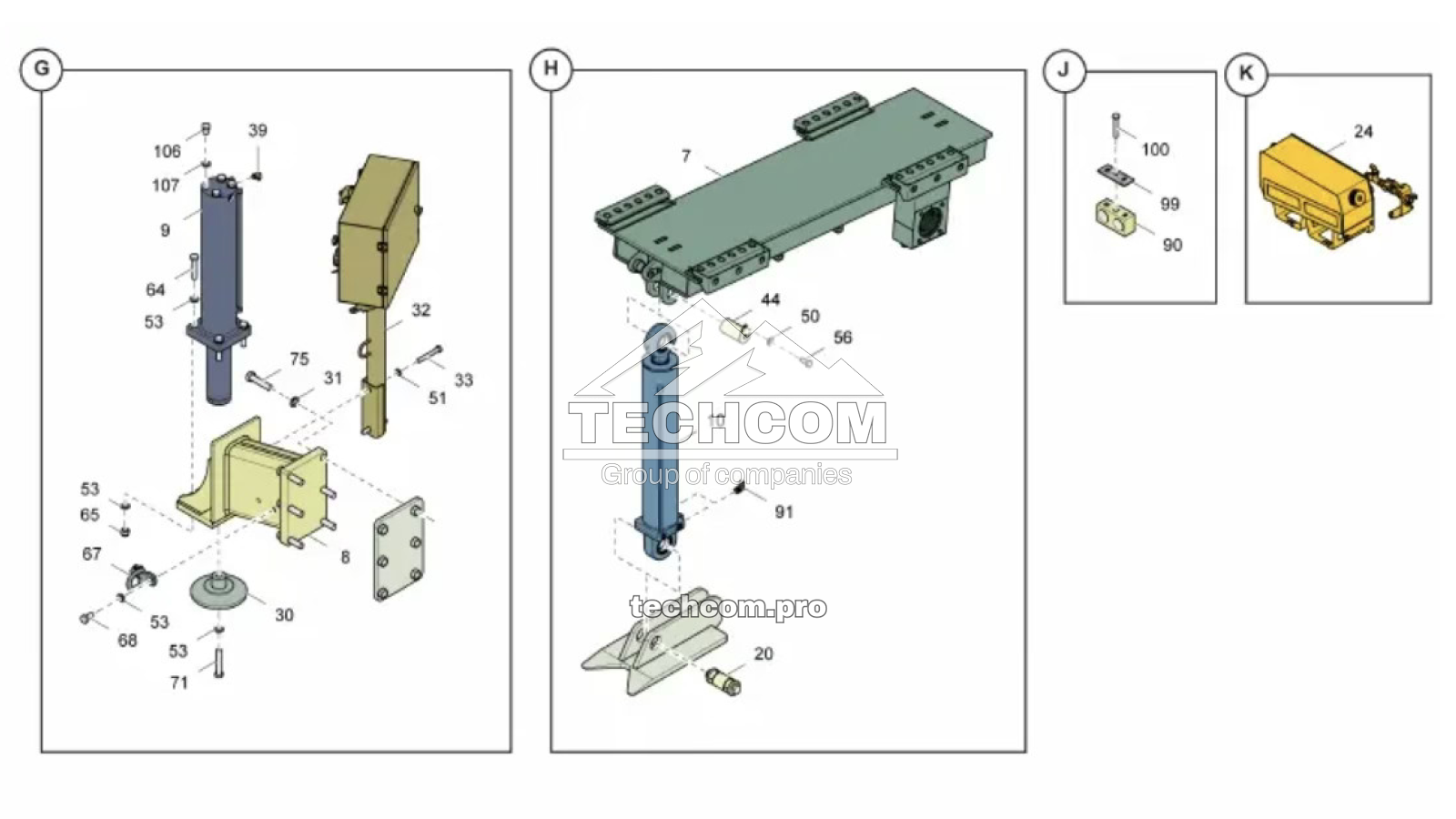 Conjunto de Chasis – Epiroc Explorac 100