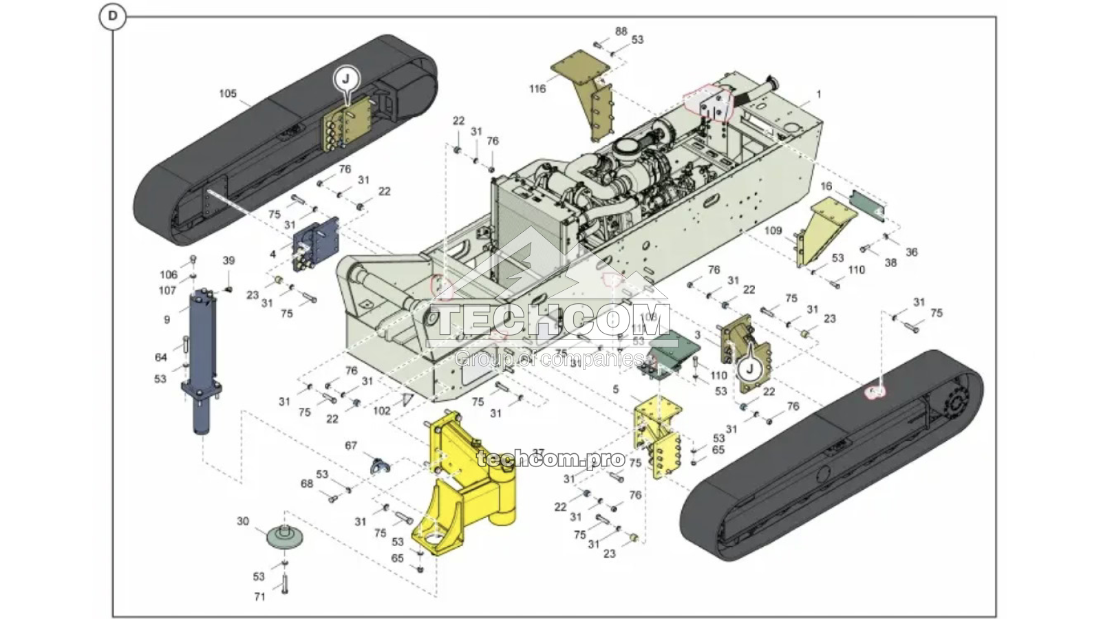 Conjunto de Chasis – Epiroc Explorac 100