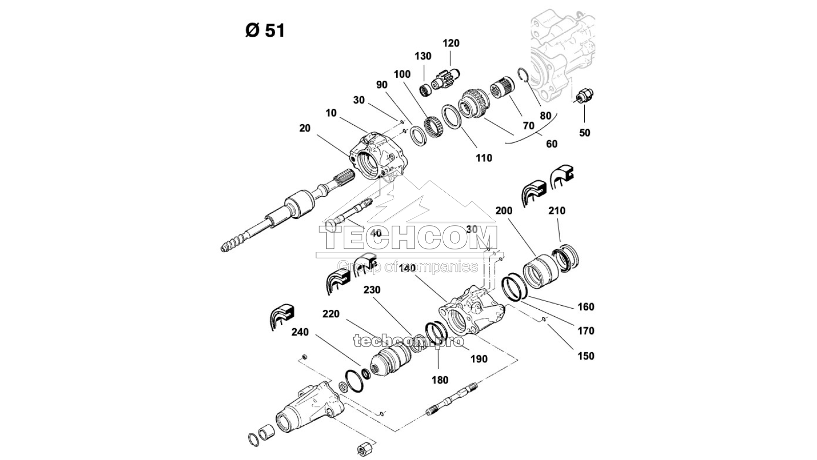 Front Part Spare Parts for Montabert HC158