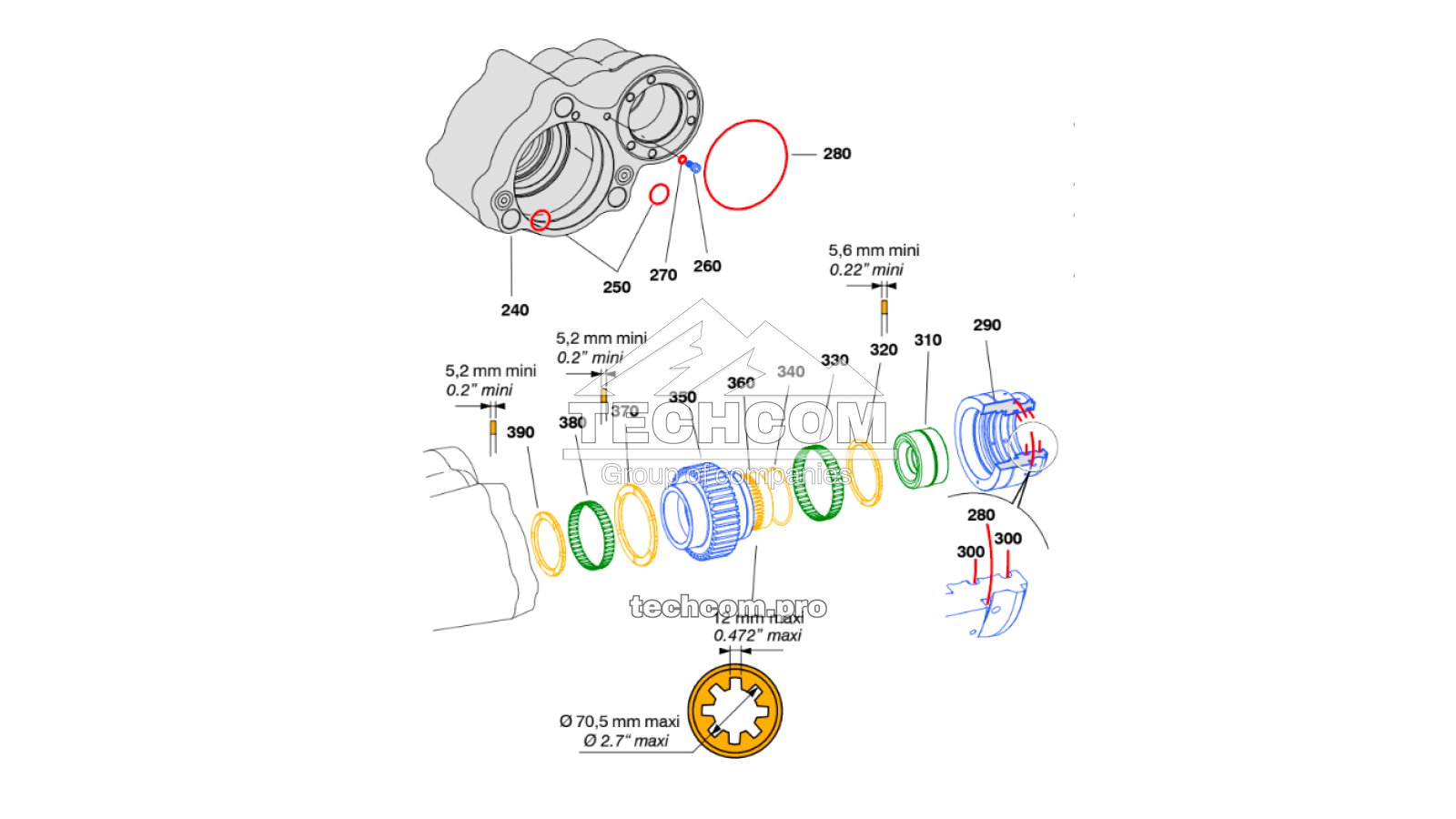 Repuestos sistema de rotación Montabert HC160
